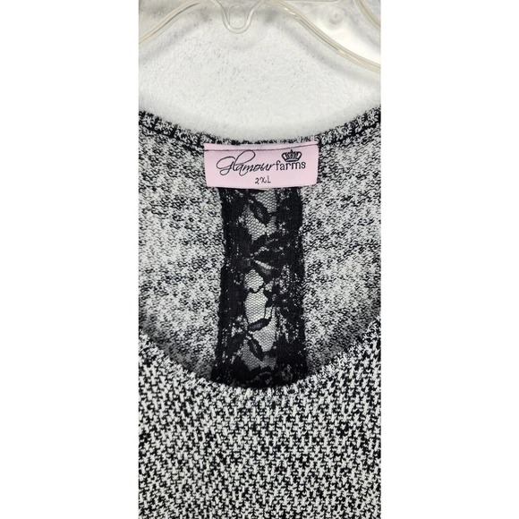 Glamour Farms Boutique Sweater Tunic Asymmetrical Lace Back Size 2X - Picture 3 of 6